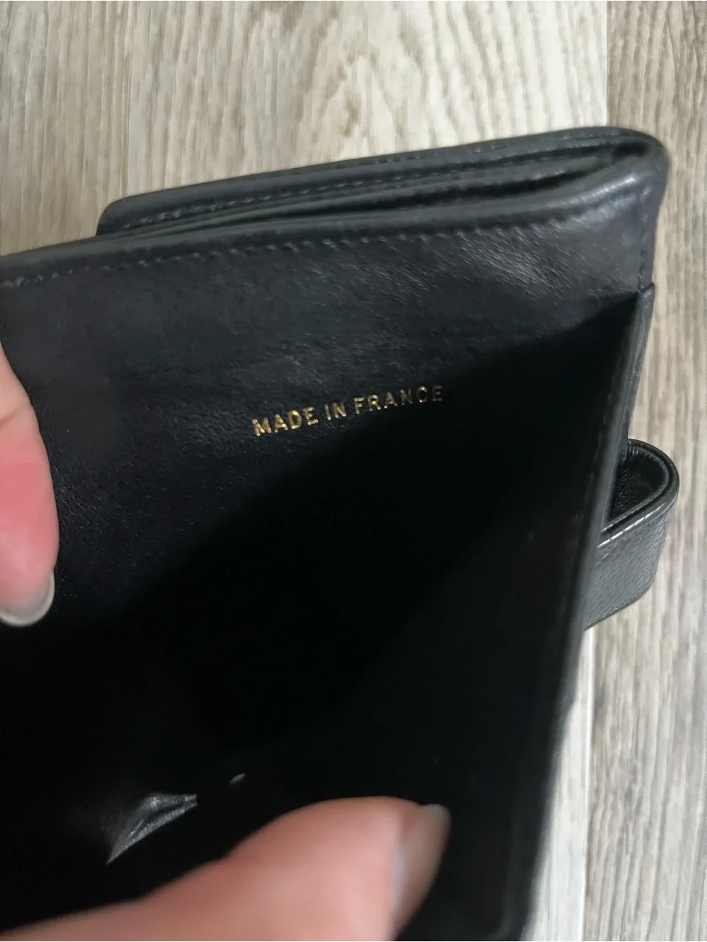CHANEL Black Caviar Leather Card & Key Holder with Embossed CC